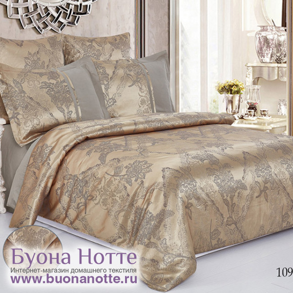 Комплект постельного белья Cleo Satin Jacquard 109-SG (размер Евро)