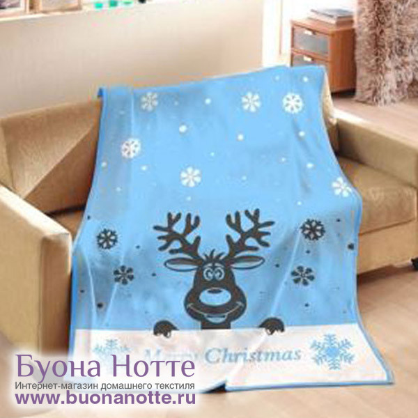 Плед Paters Cotton Голубой Кристмас (размер 200х230 см)